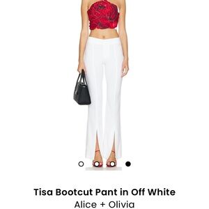 Alice+Olivia White Bootcut Pants/trousers/slacks